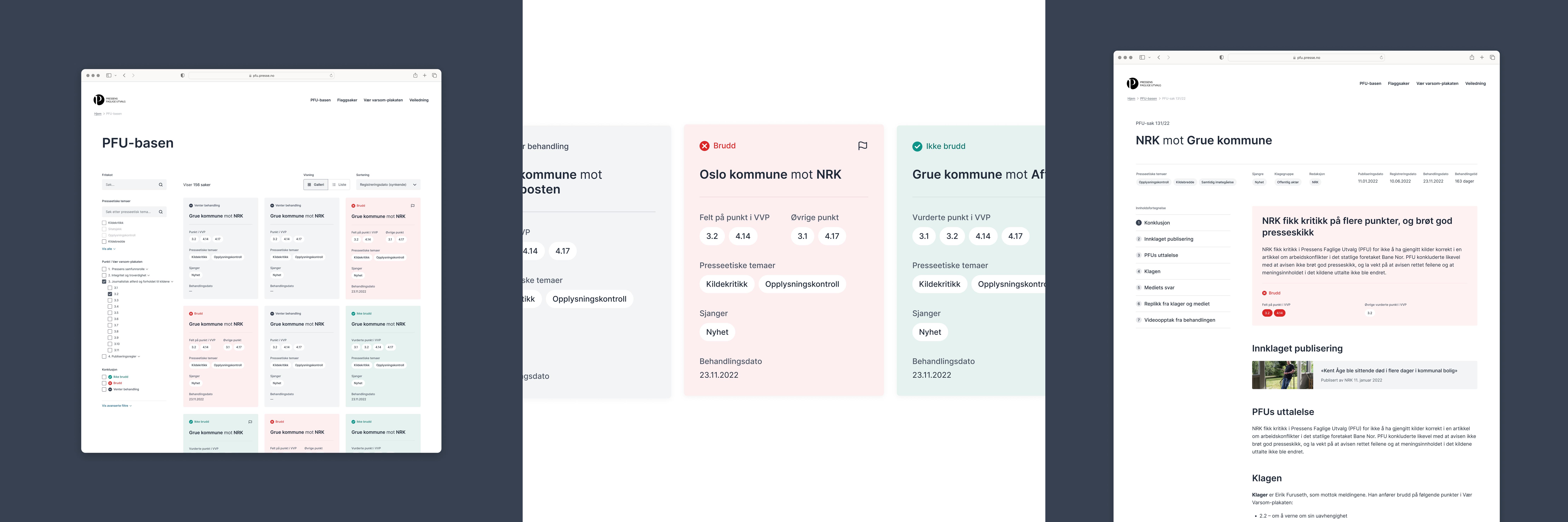 three different versions of a web page with different colors