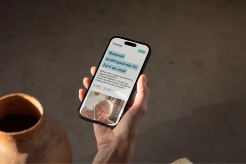 Mobilvisning av NUBUs forside med responsivt design tilpasset mindre skjermer