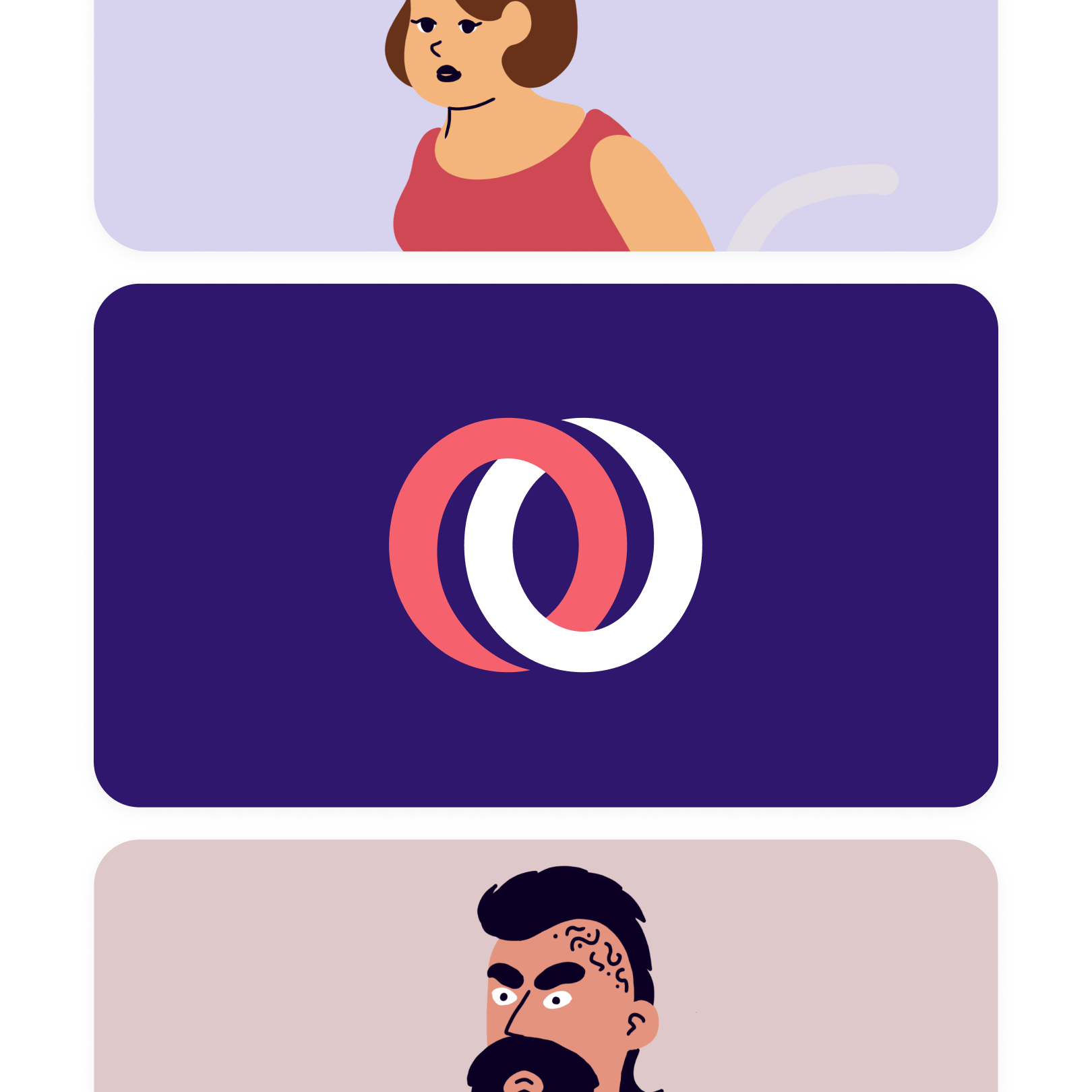 To illustrasjoner av mennesker, og logoen til Pårørendealliansen