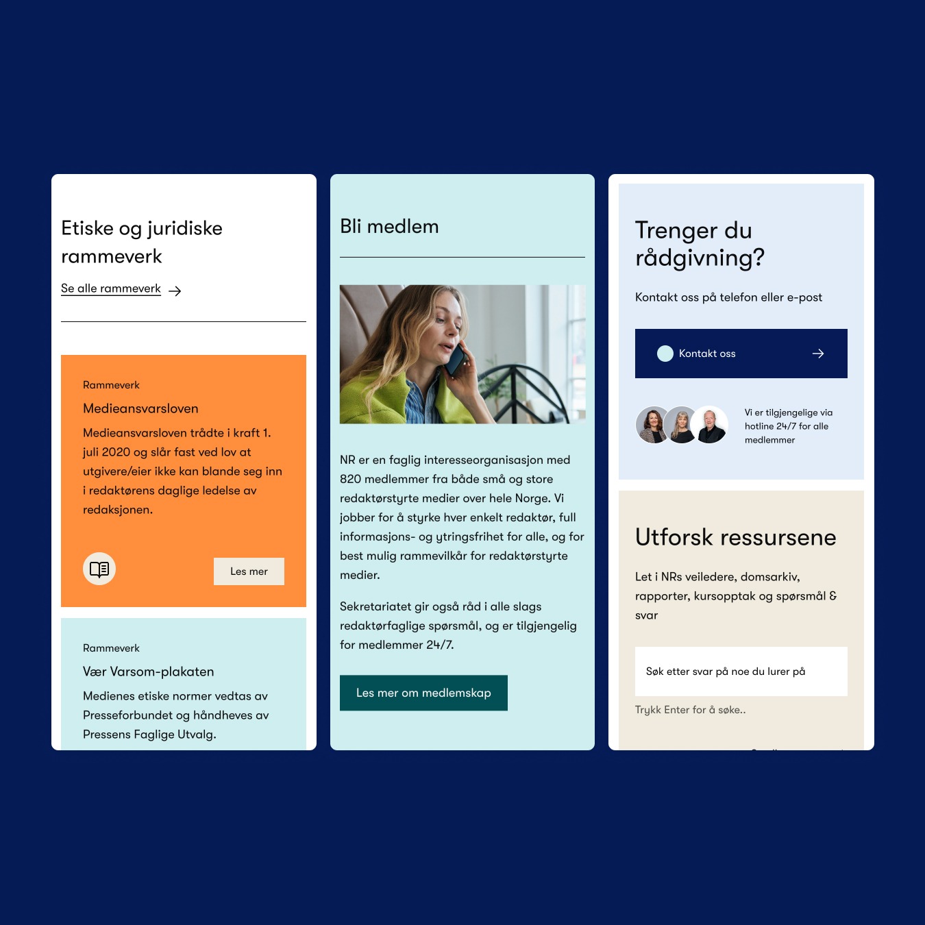 a woman is talking on a cell phone on a blue background .