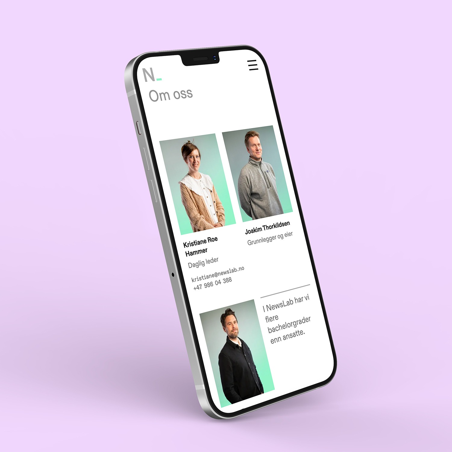 Om oss siden til Newslab. Foto.