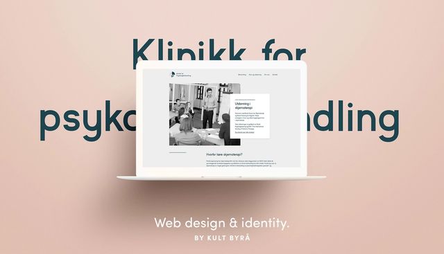 Mac med et screenshot fra nettsiden for Klinikk for psykologbehandling