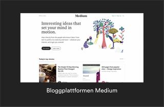 Forsiden til bloggplattformen Medium.