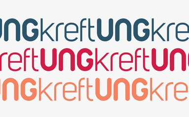Ung Kreft logoen gjentatt til et mønster. Illustrasjon.