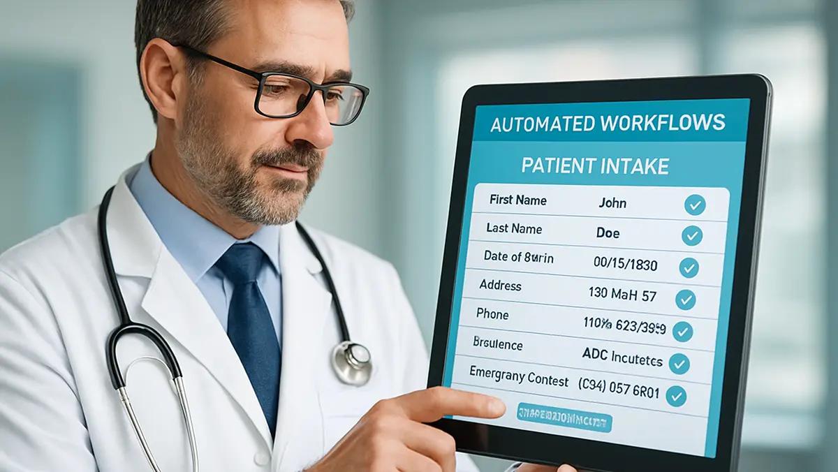 a man in a white lab coat holding a tablet