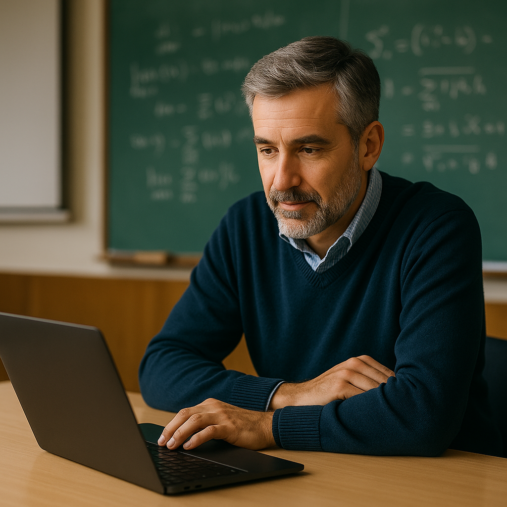 a man sitting in front of a laptop computer