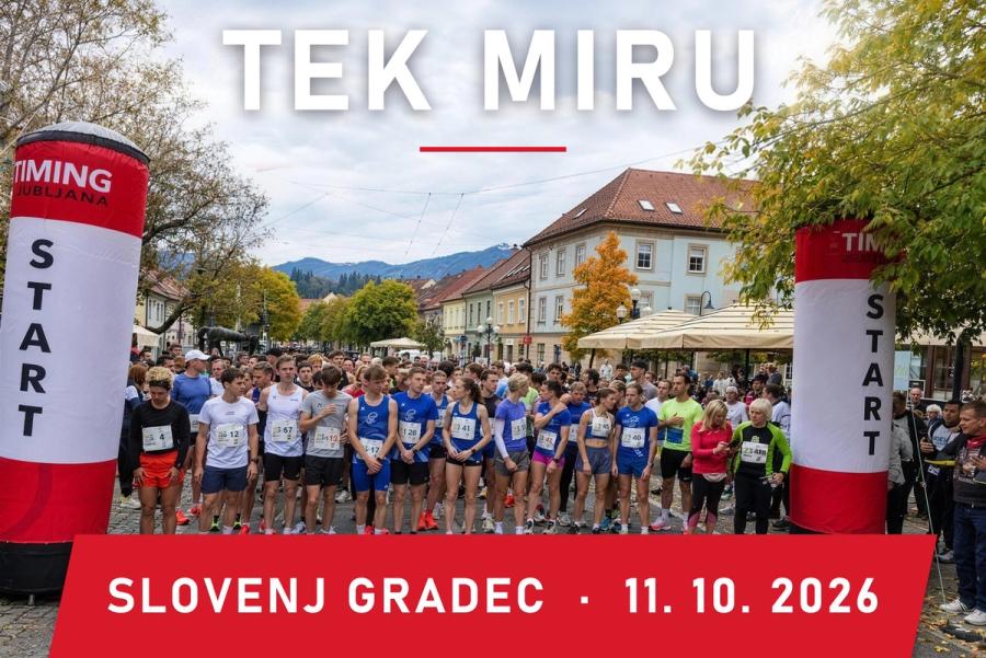TEK MIRU 2026: TECIMO SKUPAJ ZA MIR, 11. OKTOBRA V SLOVENJ GRADCU
