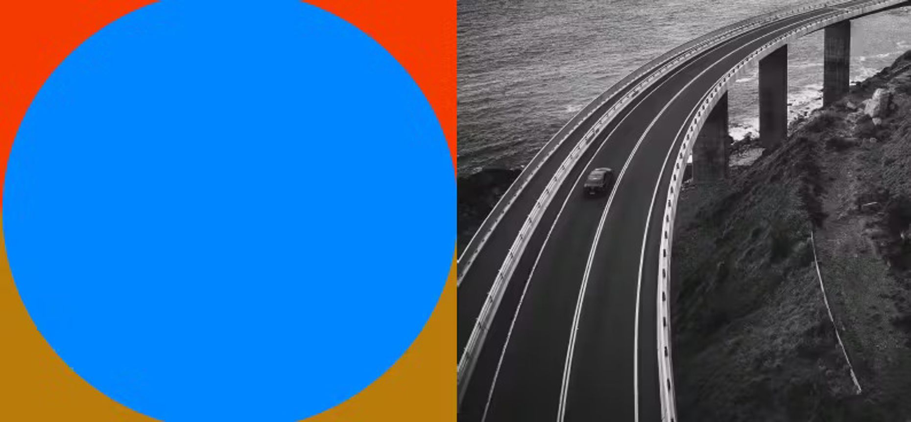 A highway and a decorative circle