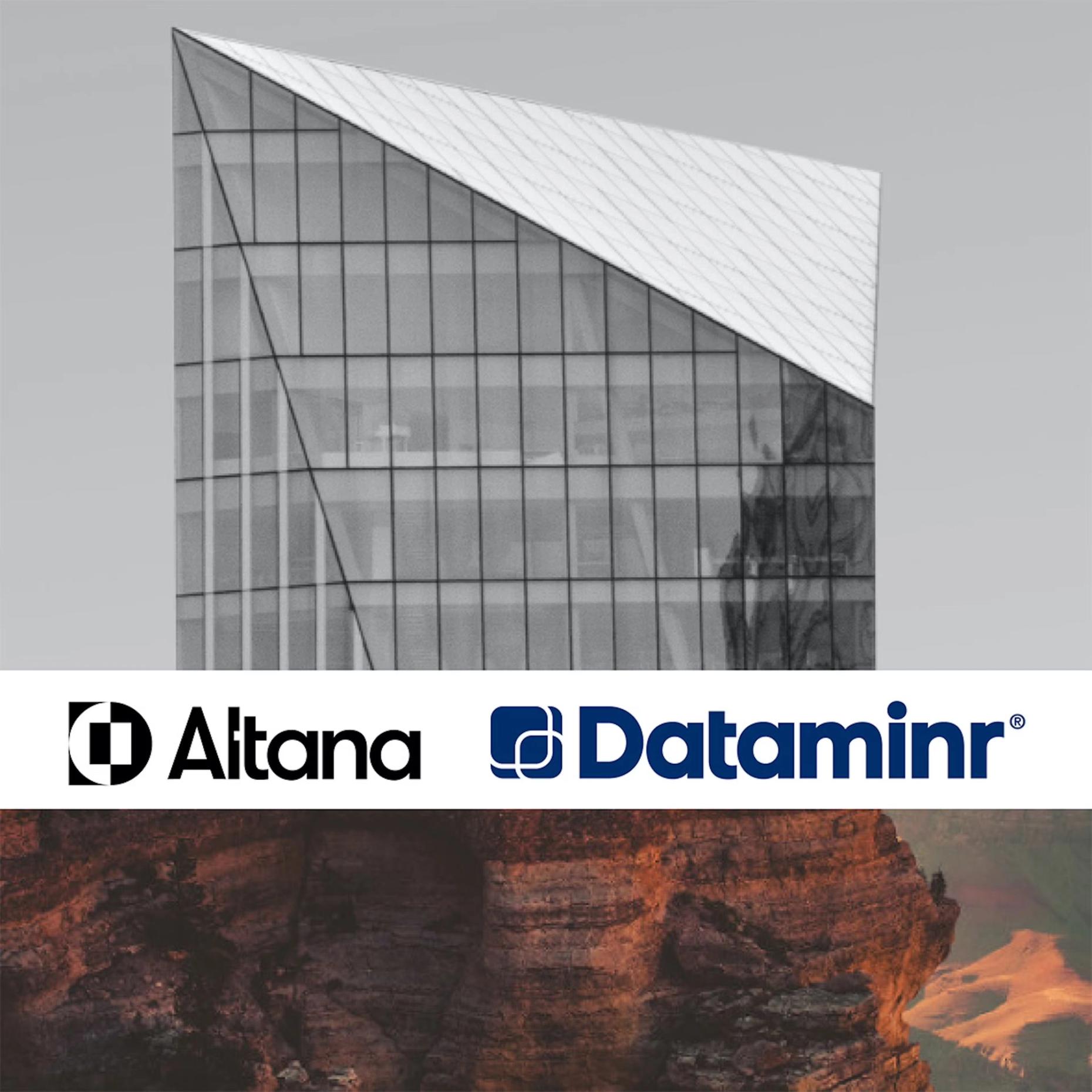 Altana and Dataminr logos over a unique building featuring sharp angles