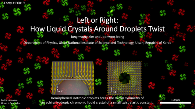 Thumbnail image for poster 'Left or Right: How Liquid Crystals Around Droplets Twist'