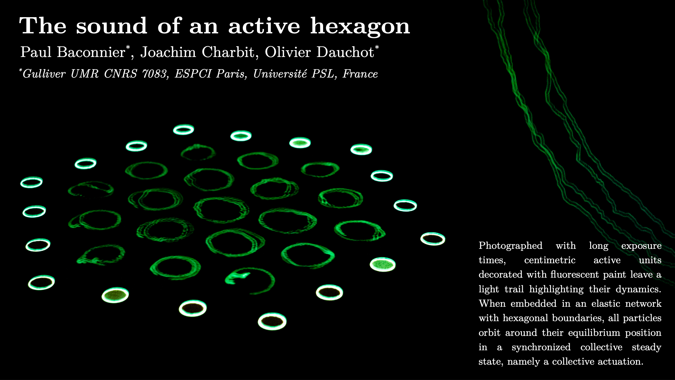 The sound of an active hexagon