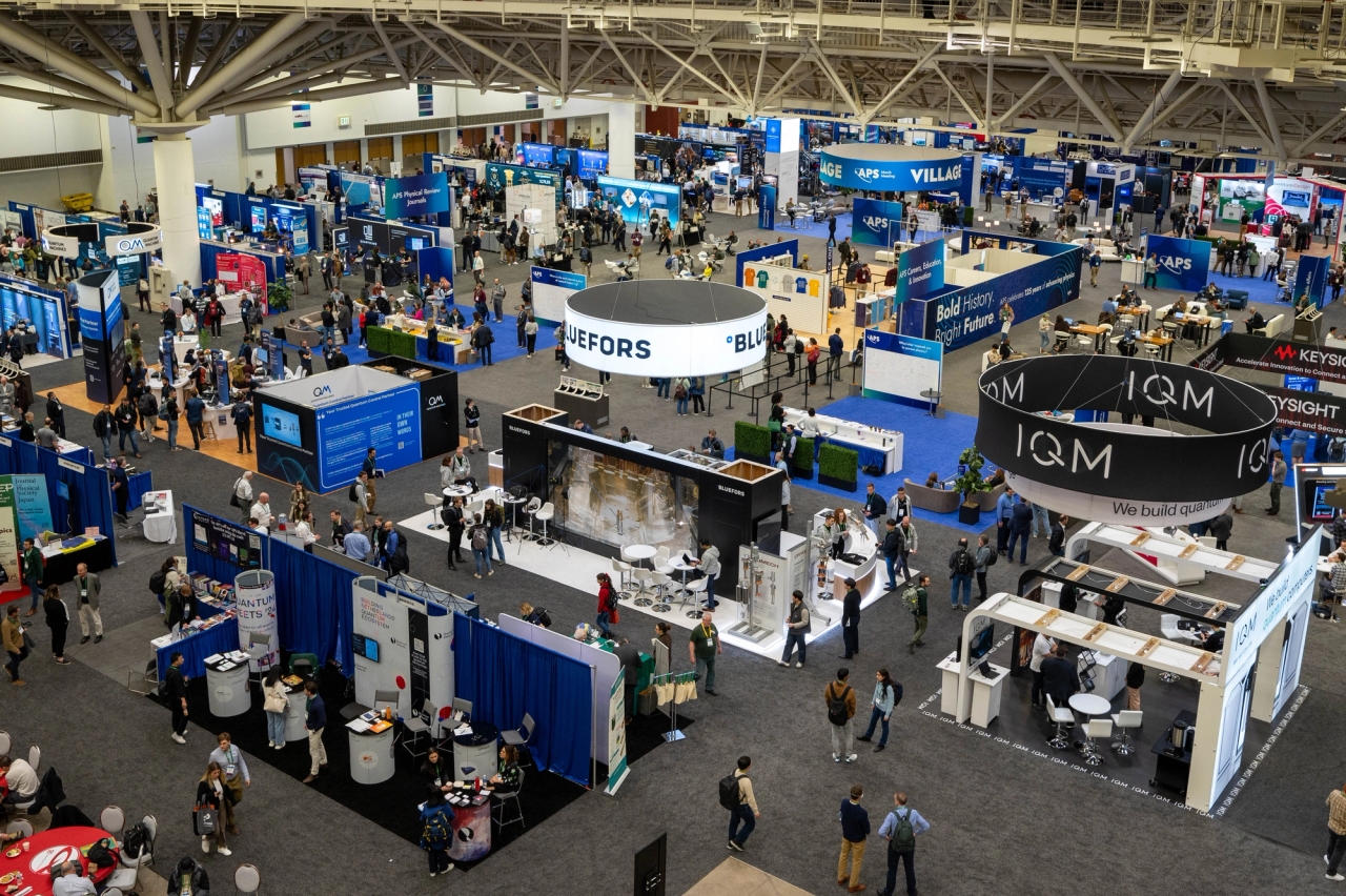 The exhibit hall at March Meeting 2024