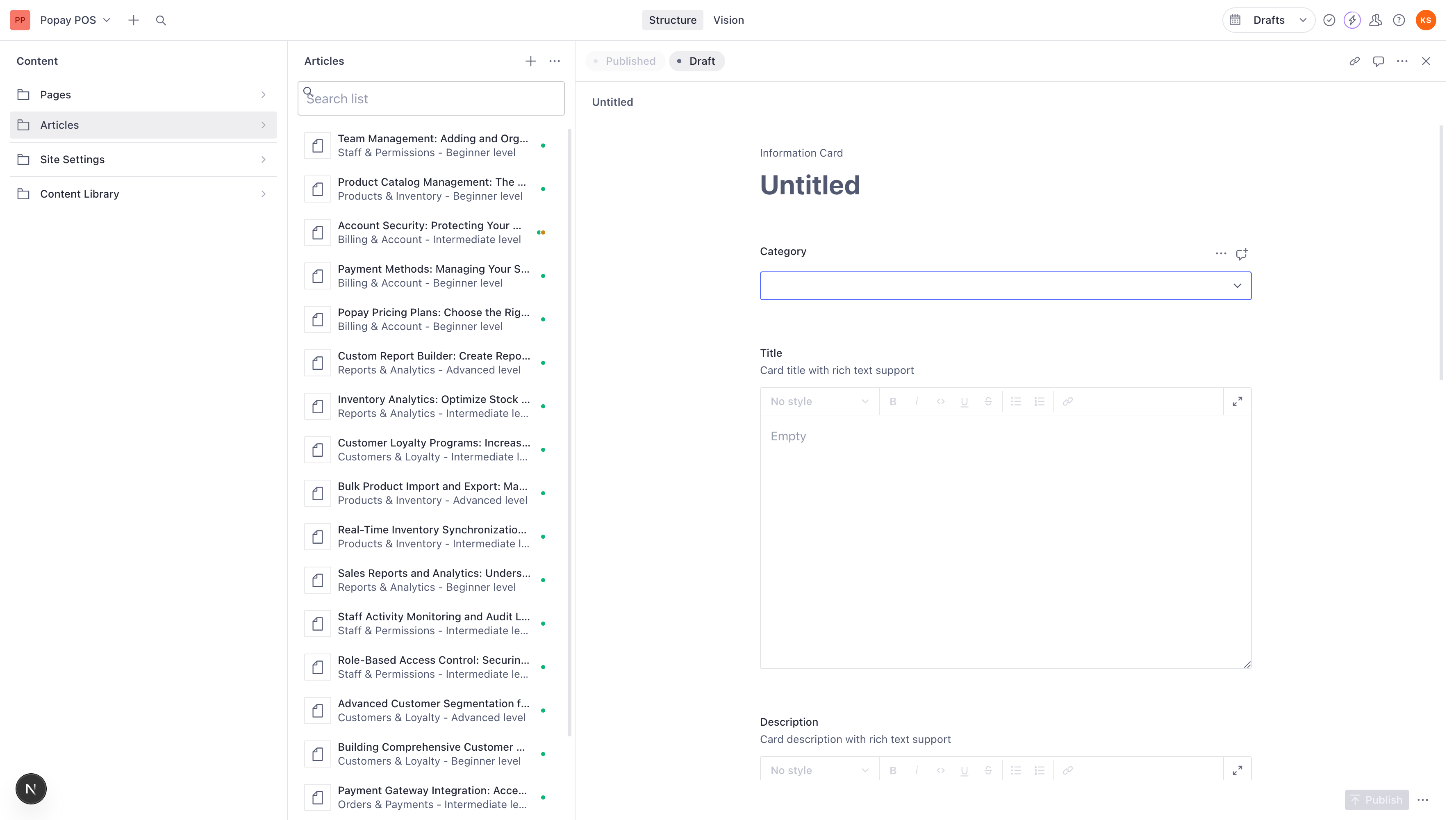 Article Category Dropdown