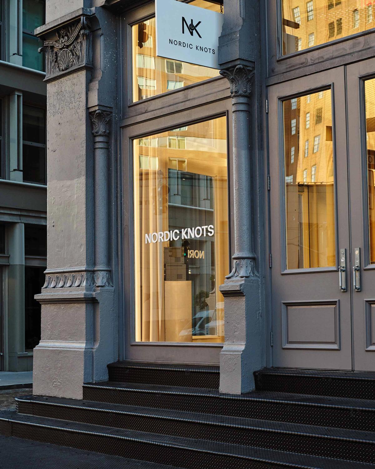 The Nordic Knots New York flagship store photographed from the street.