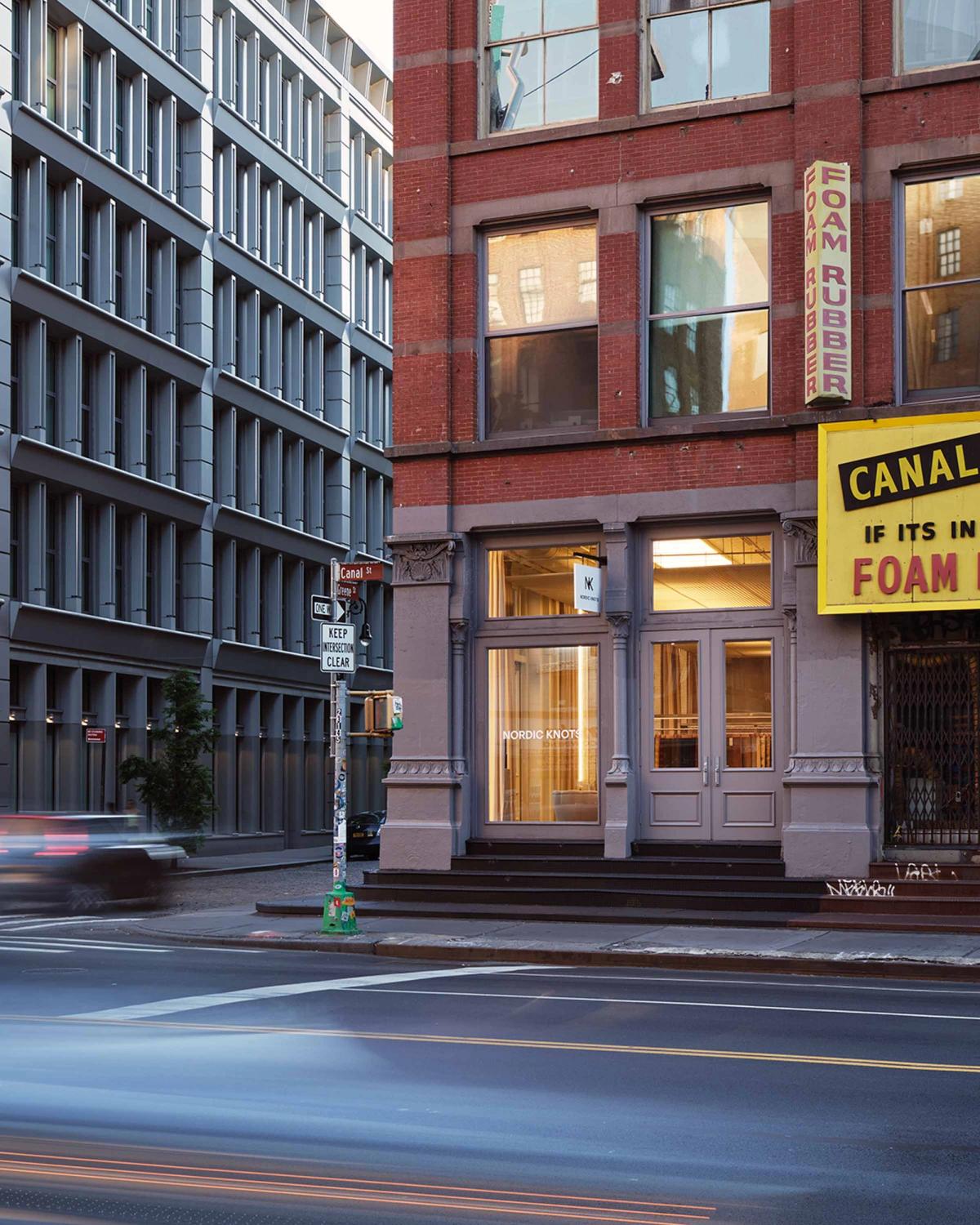 Nordic Knots New York flagship store photographed from across the street.