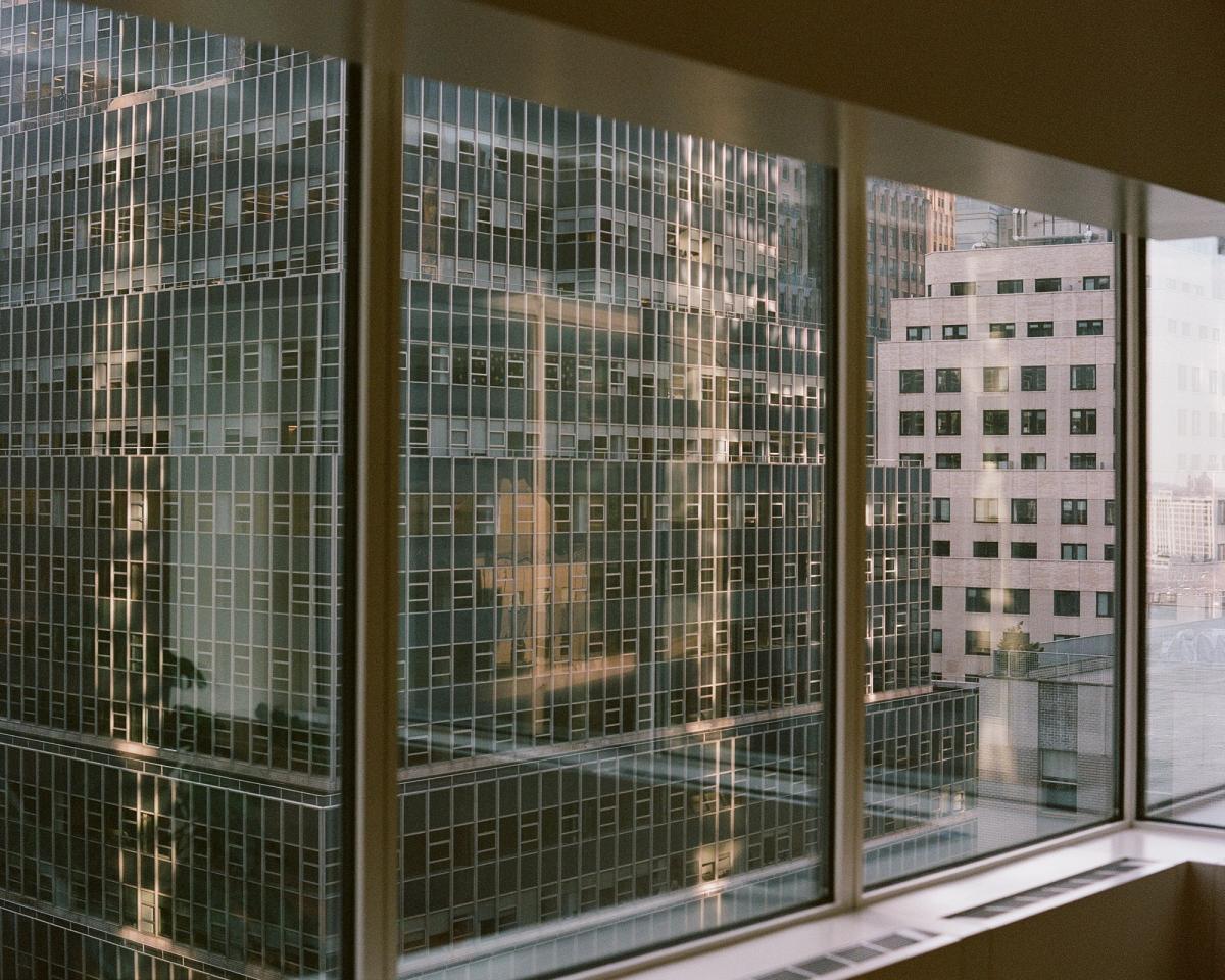 A glimpse of a skyscraper in New York, USA.