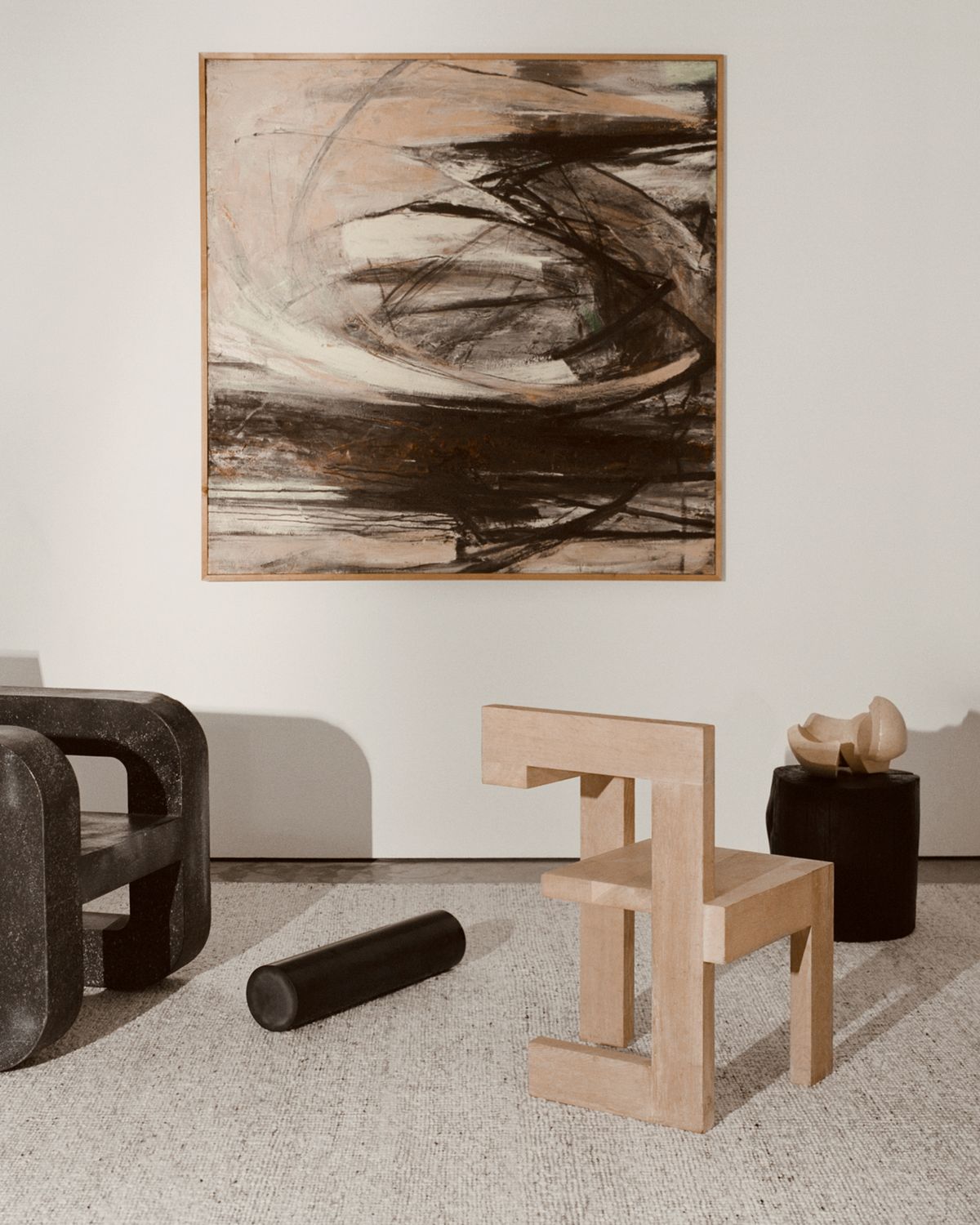 Bouclé in black and white photographed in London for monument store