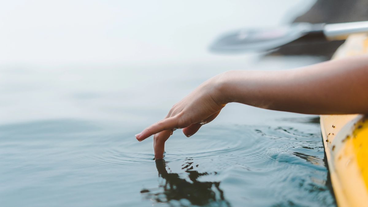 Bilde av hånd som blir dyppet i vann