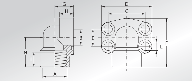 NPT Threaded 90° Flanges