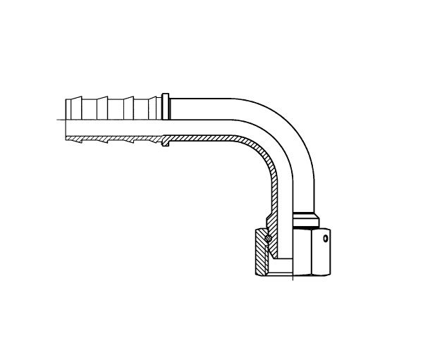BSPP Female Swivel - PUSHLOCK Hosetail 90