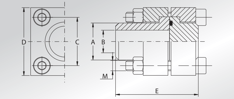 CETOP Double Flanges With Blind Adapter And Weld On Adapter Without O-ring Seat And Metric Screws Set