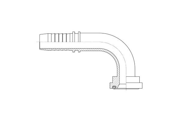 Code 61 Flange - Hosetail 90