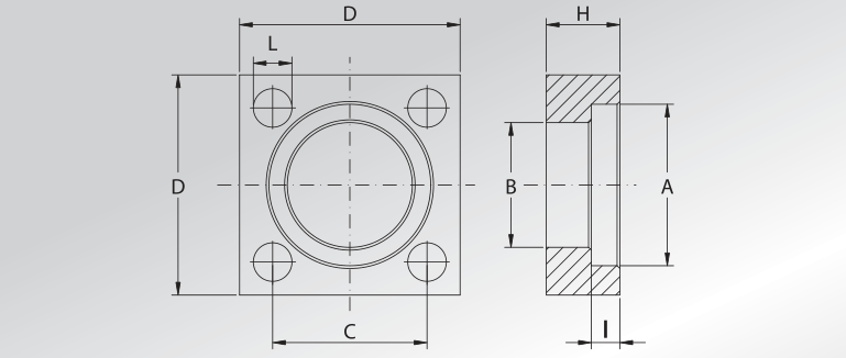 Square Flanges ISO 6164