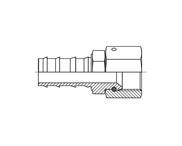 JIC Female Swivel - PUSHLOCK Hosetail