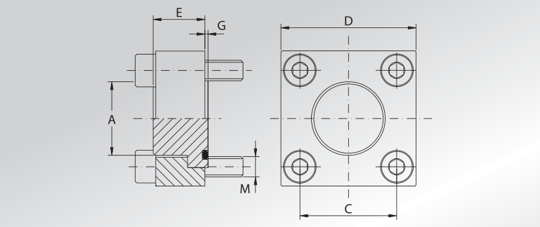 Group Of CETOP Flange With Blind Adapter And Metric Screws Set