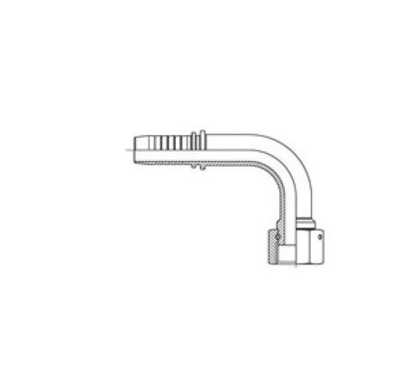BSPP Flat Face Female Swivel 90 Elbow Hose tail