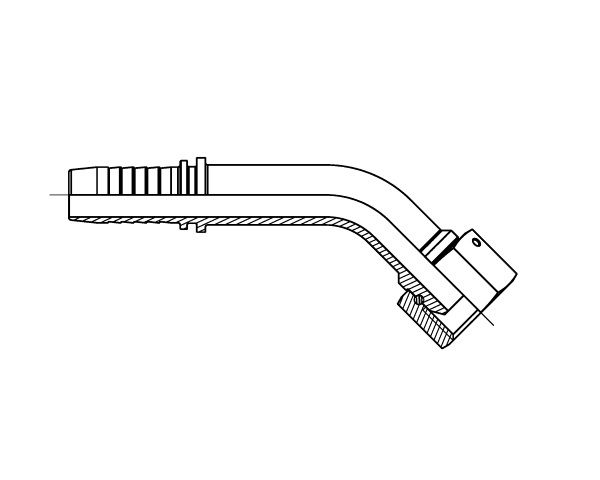 BSPP Female Swivel - Hosetail 45