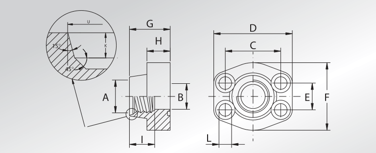 “un” Threaded Flanges With O-ring Groove Parallel Thread