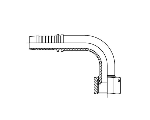 JIC Female Swivel - Hosetail 90