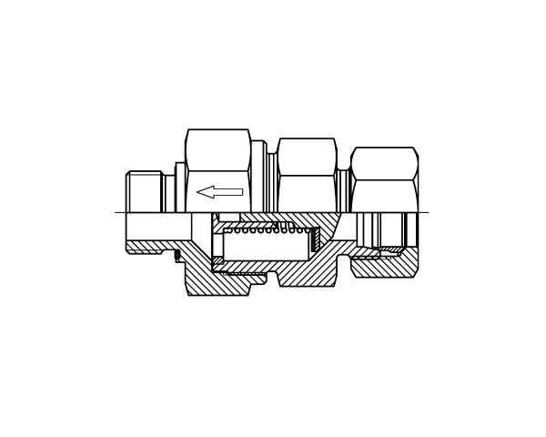 Tube to Male BSPP WD Seal - Non Return Valve