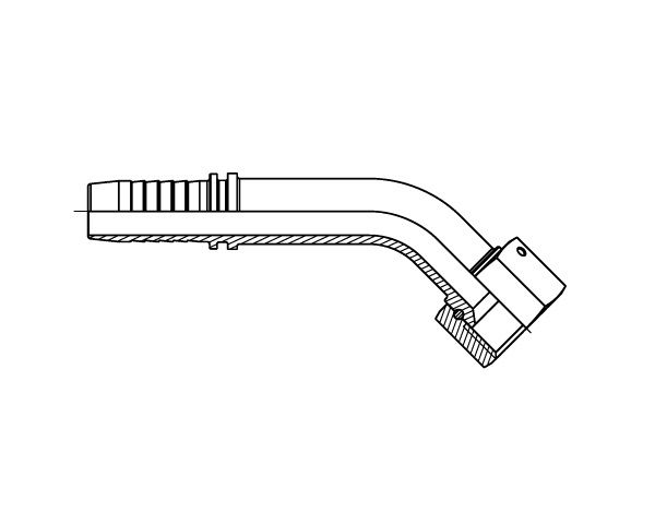 JIC Female Swivel - Hosetail 45