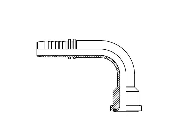 Code 62 Flange - Hosetail 90