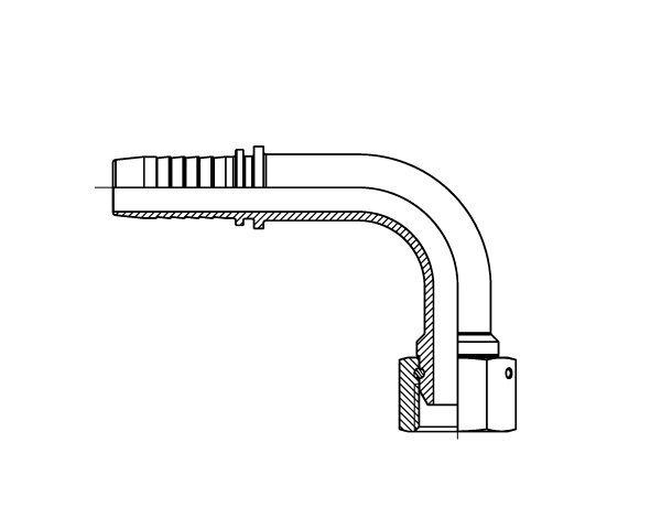 BSPP Female Swivel - Hosetail 90