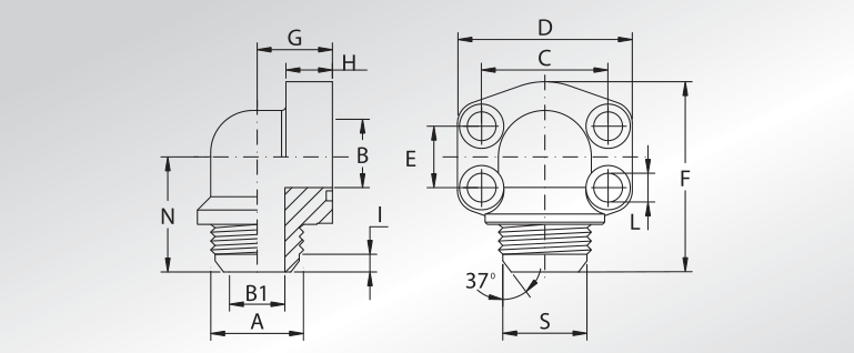 JIC Threaded 90° Flanges