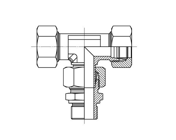 ETV – Adjustable Stud Standpipe Branch Tee BSPP – CS