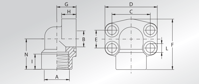 BSP Threaded 90° Flanges