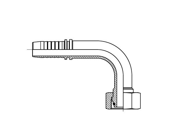 Metric Light (L) O-ring Female Swivel - Hosetail 90
