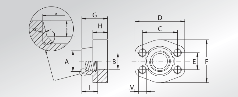 “un” Threaded Counter-flanges With O-ring Groove Parallel Thread