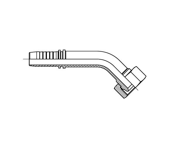 Metric Heavy (S) Female Swivel - Hosetail 45