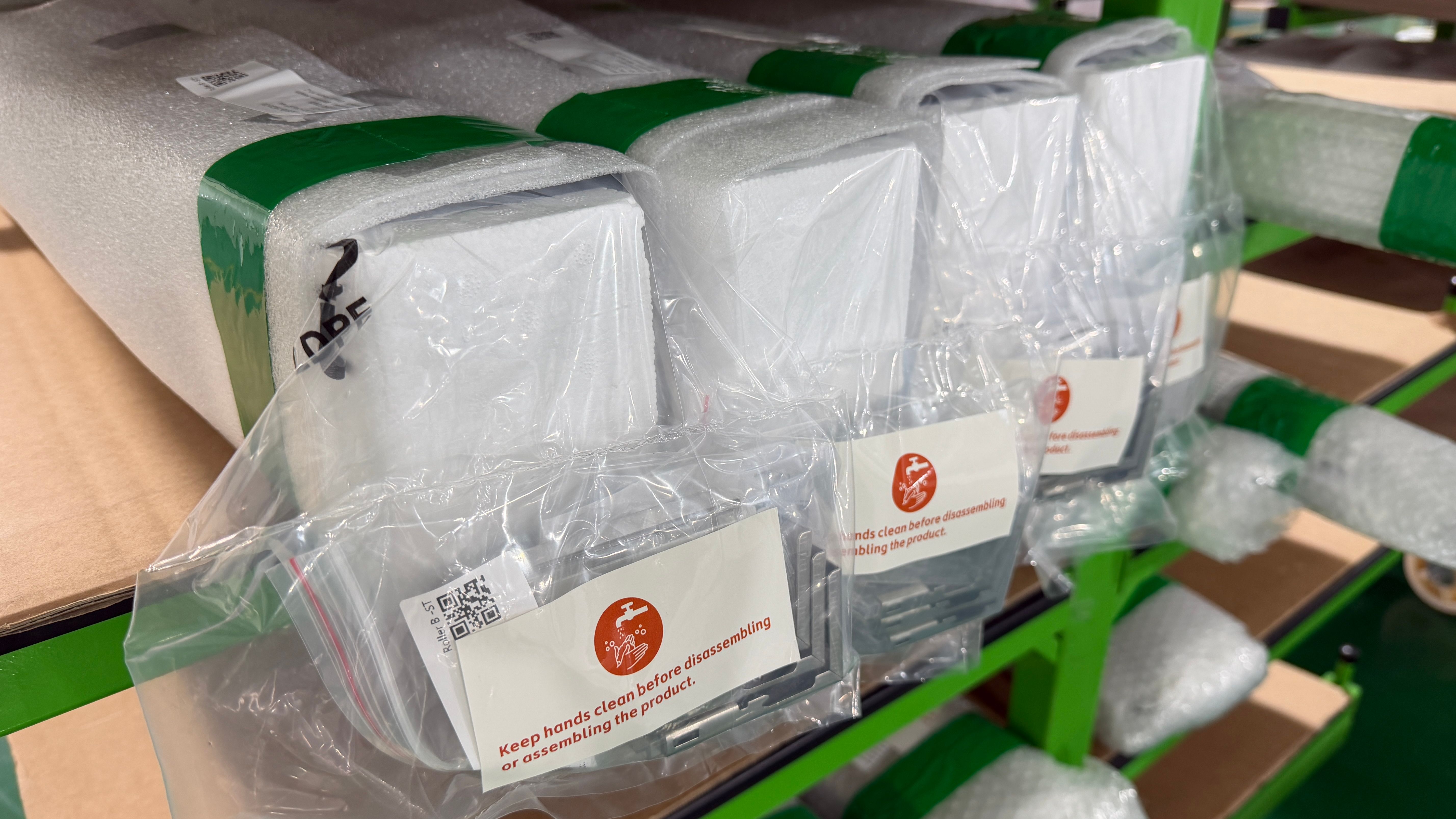 Product packaging with brand labels