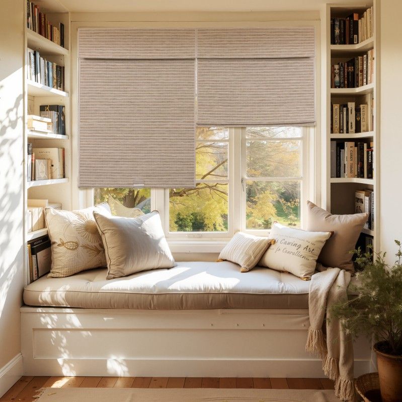 Light-Filtering Dual-Stripe Woven Shades