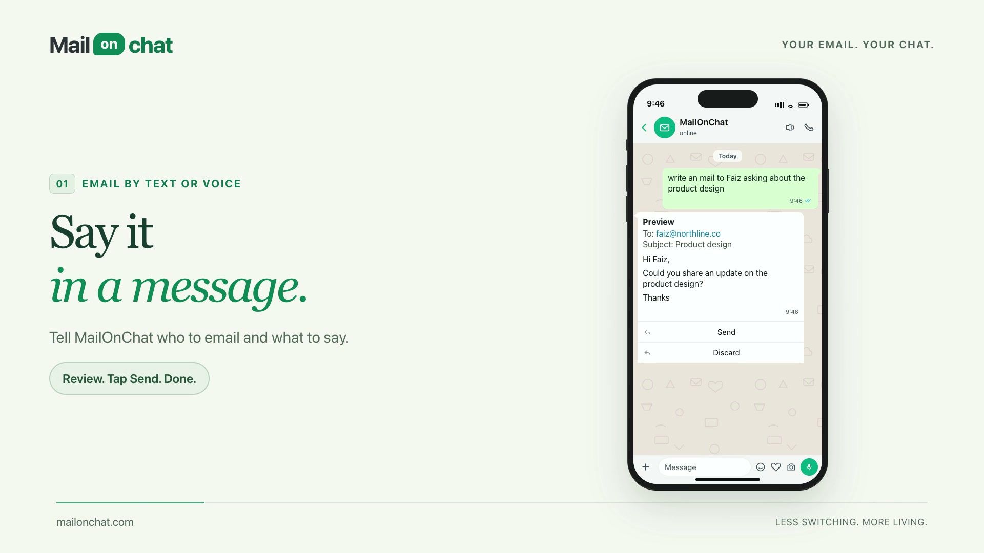 MailOnChat product overview
