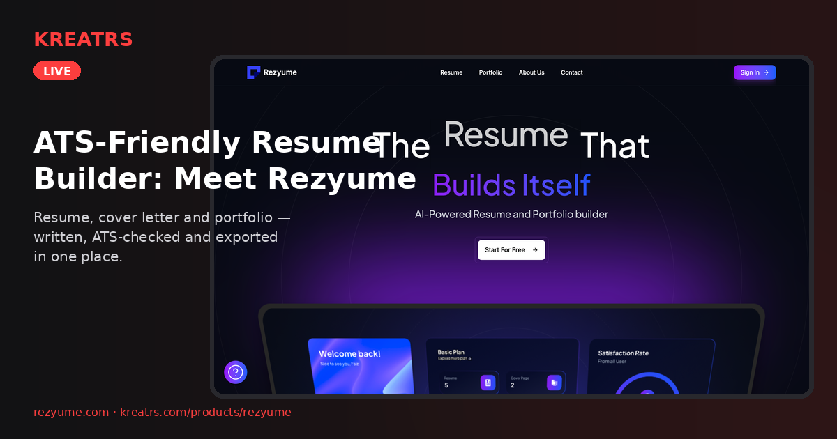 ATS-Friendly Resume Builder: Meet Rezyume