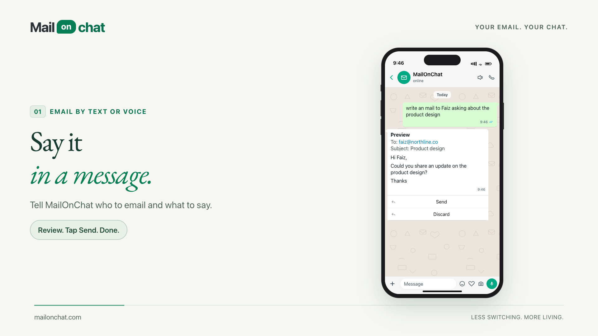 MailOnChat product overview