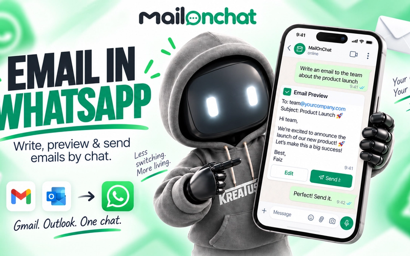 Email in WhatsApp: Manage Gmail & Outlook from Chat
