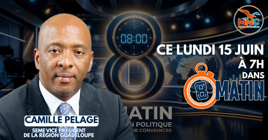 Camille PELAGE est l'invité de MMC dans 8MATIN ce lundi 15 Juin